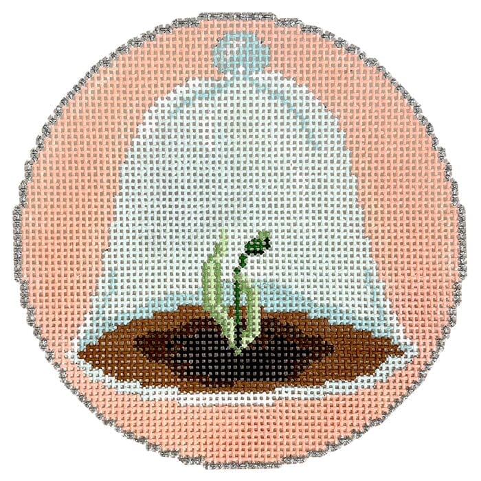Garden Icons   Cloche Painted Canvas The Gingham Stitchery  - 1