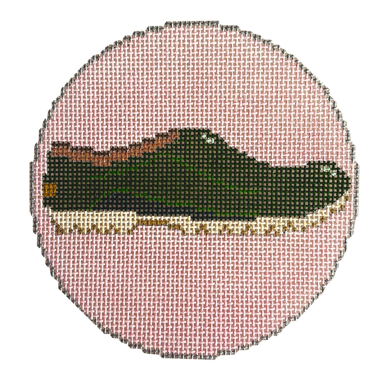 Garden Icons   Clog Painted Canvas The Gingham Stitchery  - 1