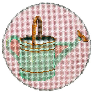 Garden Icons   Watering Can Painted Canvas The Gingham Stitchery 
