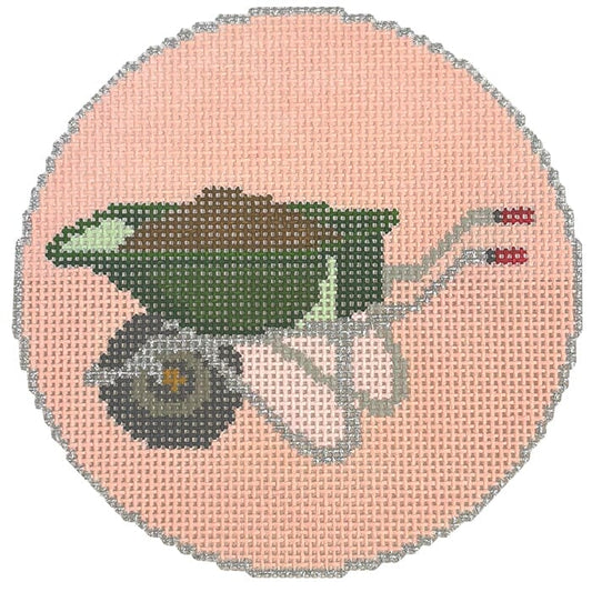 Garden Icons - Wheelbarrow Painted Canvas The Gingham Stitchery 