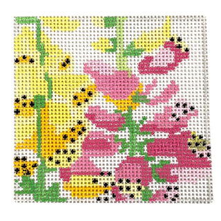 Garden Treasuries Coaster #2 Painted Canvas Jean Smith 
