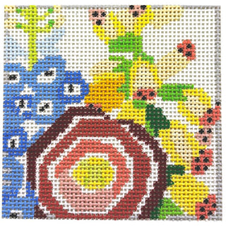 Garden Treasuries Coaster #4 Painted Canvas Jean Smith 
