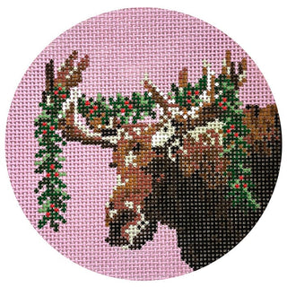 Garland Moose Round Painted Canvas Alice & Blue 
