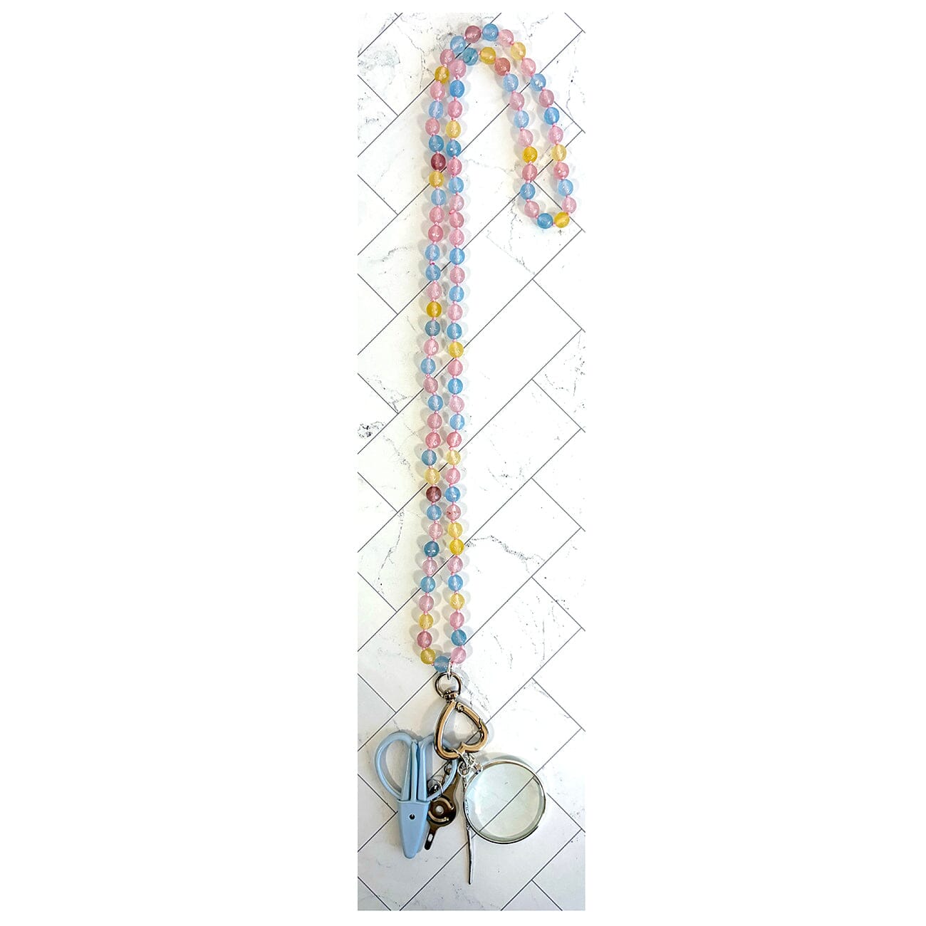 Gemstone Chatelaine Necklace   Matte Sparkle Accessories Victoria Whitson Needlepoint  - 1