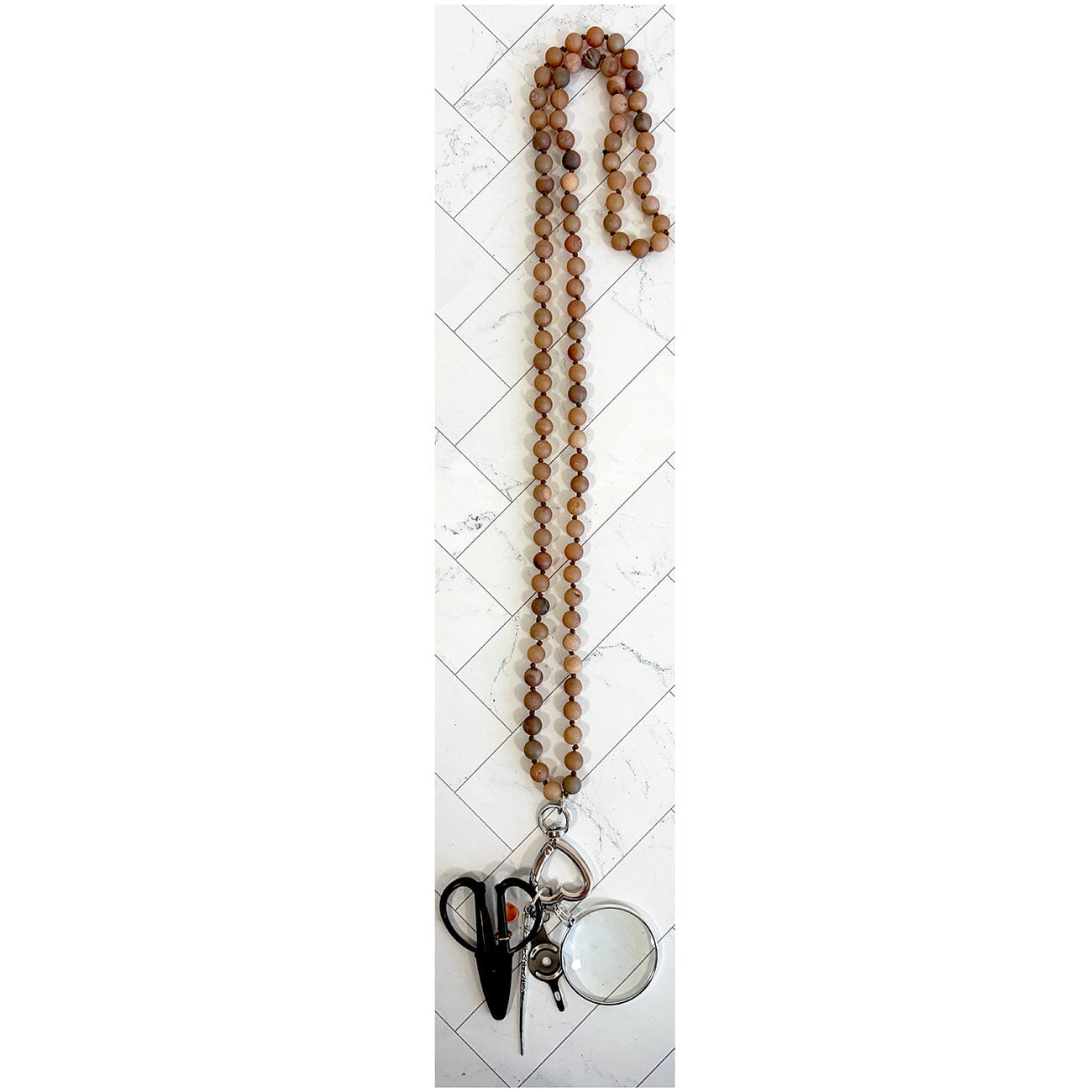 Gemstone Chatelaine Necklace   Pastel Victoria Whitson Needlepoint  - 1