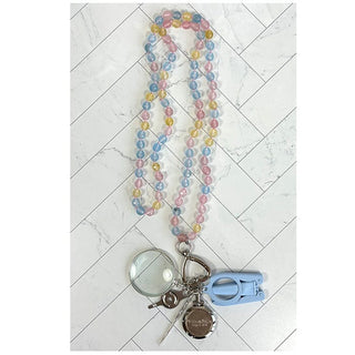 Gemstone Chatelaine Necklace   Pastel Victoria Whitson Needlepoint 
