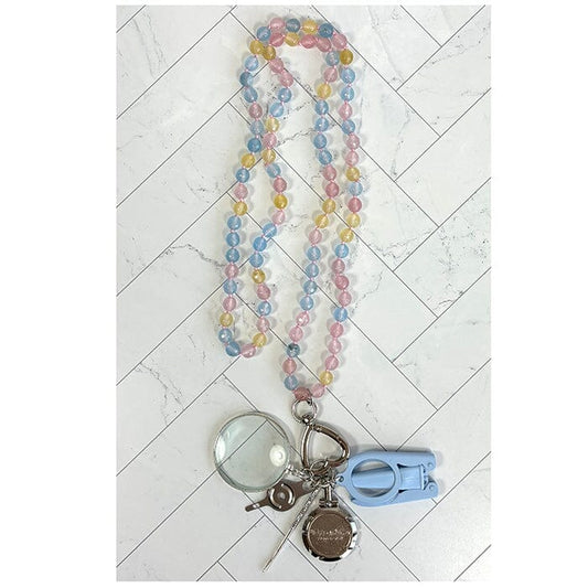 Gemstone Chatelaine Necklace - Pastel Victoria Whitson Needlepoint 