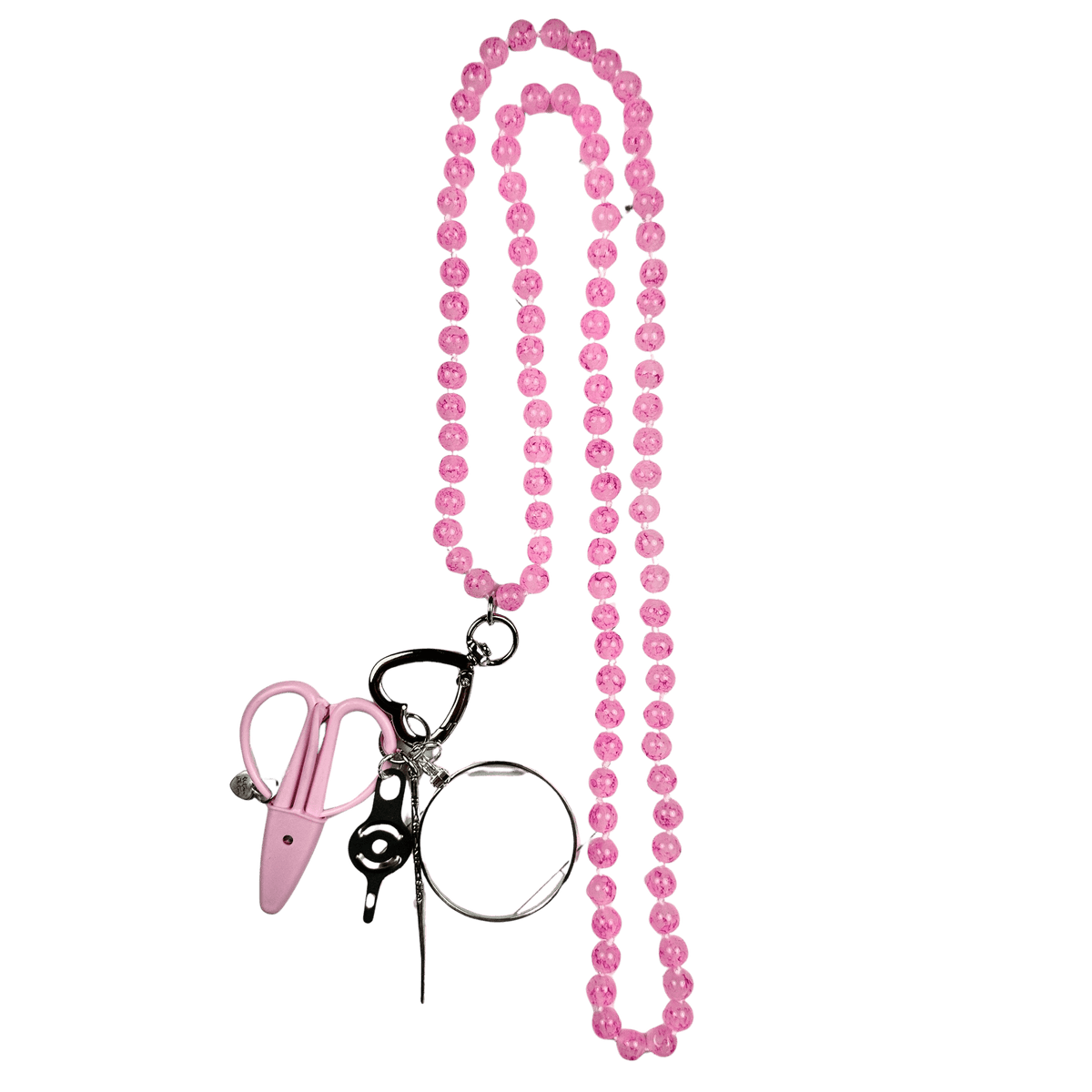 Gemstone Chatelaine Necklace   Pink Magenta Swirls Accessories Victoria Whitson Needlepoint  - 1