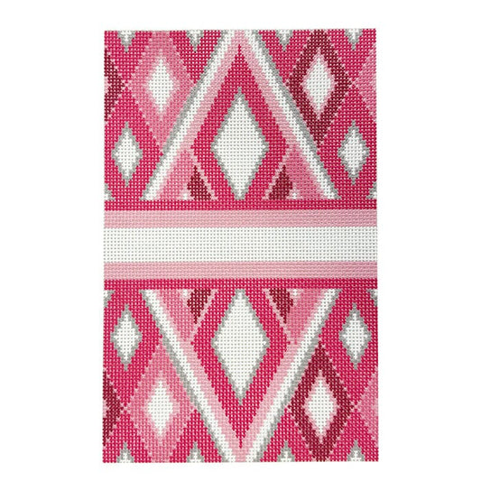 Geometric Clutch (Magenta) Painted Canvas Ann Kaye Studio 