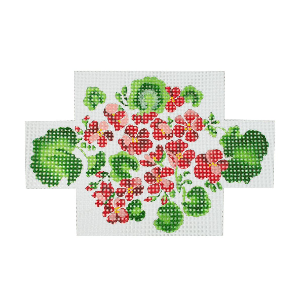 Geraniums, Brick Cover Painted Canvas Susan Roberts Needlepoint Designs Inc.  - 1