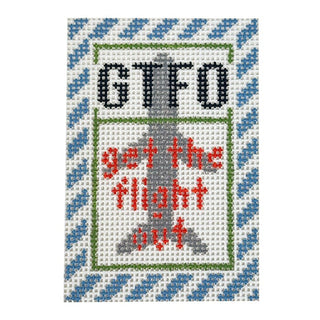Get the Flight Out Mini 2x3 Blue Border Painted Canvas Rachel Barri Designs 
