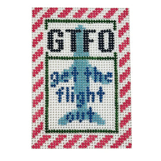 Get the Flight Out Mini 2x3 Pink Border Painted Canvas Rachel Barri Designs 
