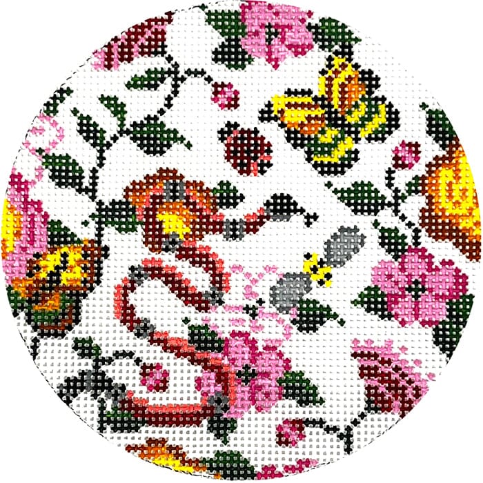 GG Garden 4" Round Painted Canvas C'ate La Vie 
