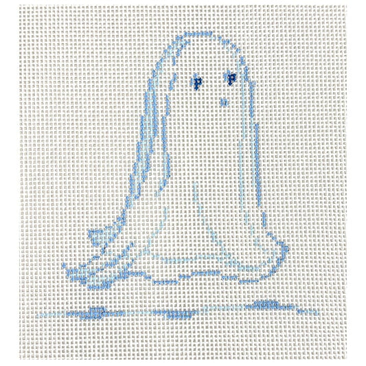 Ghost 1 - Boo & White Collection Painted Canvas The Plum Stitchery 