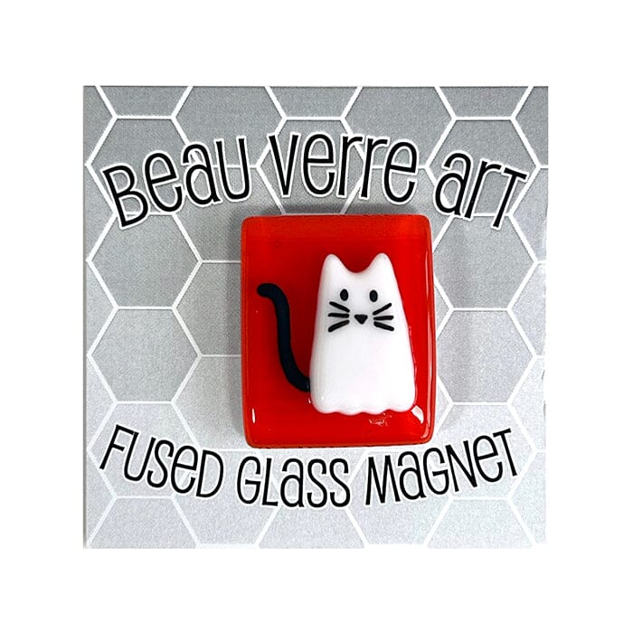 Ghost Cat Fused Glass Needleminder Accessories Beau Verre Art 