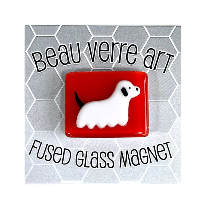 Ghost Dog Fused Glass Needleminder Accessories Beau Verre Art 