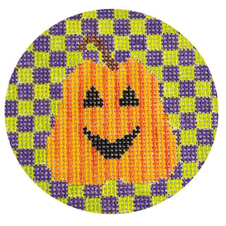 Ghost on Purple & Green Checks Painted Canvas Kristine Kingston 
