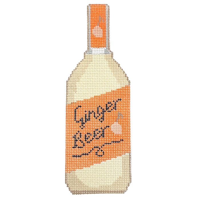 Ginger Beer Ornament Painted Canvas Stitch Rock Designs  - 1