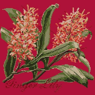 Ginger Lily Needlepoint Kit Kits Elizabeth Bradley Design Bright Red 
