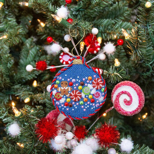 Gingerbread Confetti Ball Ornament Kit Kits Two Sisters Needlepoint 