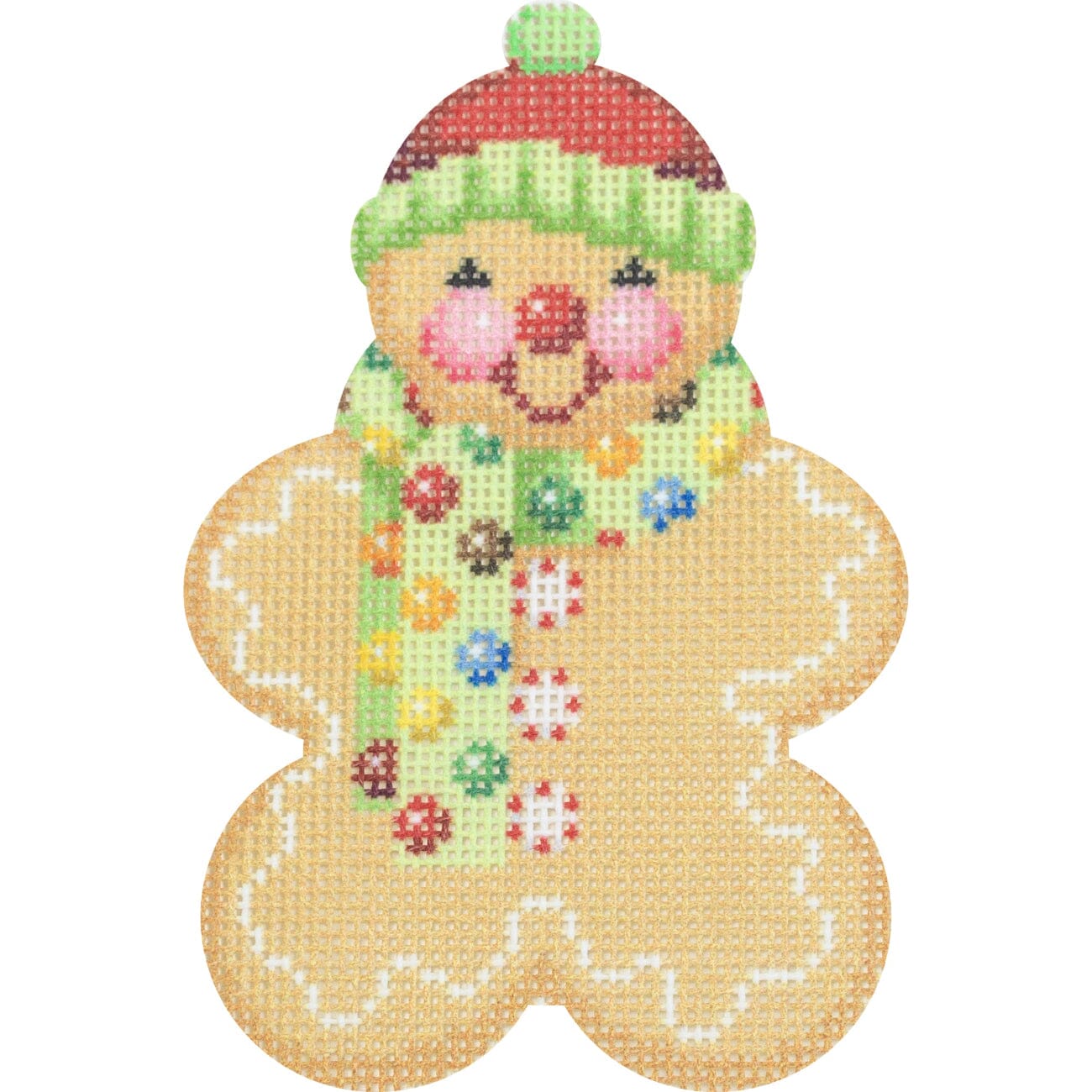 Gingerbread Friends   M&M Scarf Printed Canvas Two Sisters Needlepoint  - 2