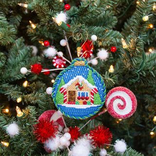 Gingerbread House Ball Ornament Kit Needlepoint.Com 
