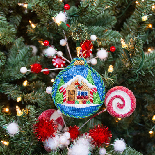 Gingerbread House Ball Ornament Kit Needlepoint.Com 