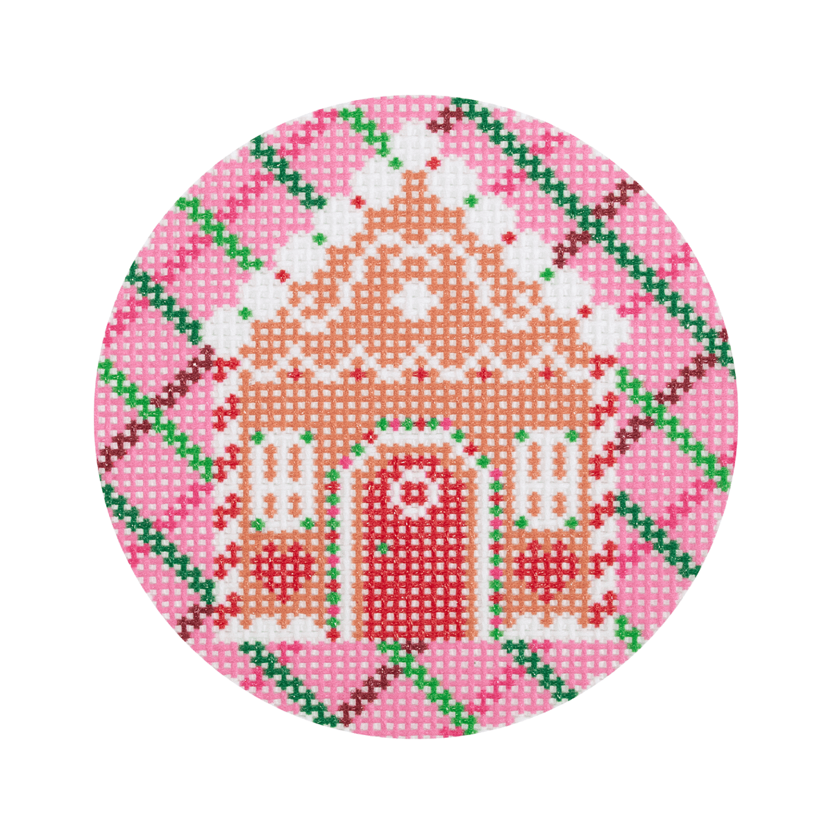 Gingerbread House Round Printed Canvas Nash & Daughters  - 1