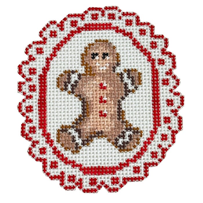 Gingerbread Man with Border Painted Canvas KCN Designers 

