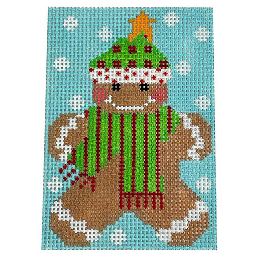 Gingerbread Ornament - Scarf with Dots Painted Canvas Danji Designs 