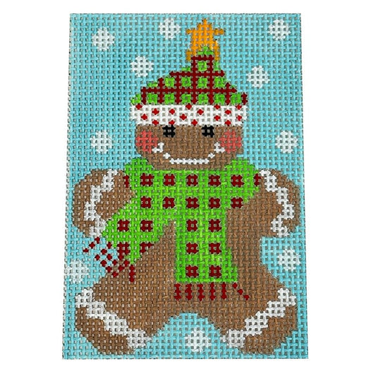 Gingerbread Ornament - Scarf with Stripes Painted Canvas Danji Designs 