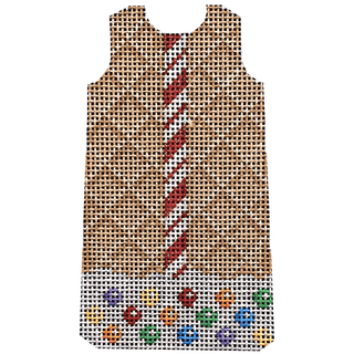 Gingerbread/Cane Mini Shift Printed Canvas Two Sisters Needlepoint 

