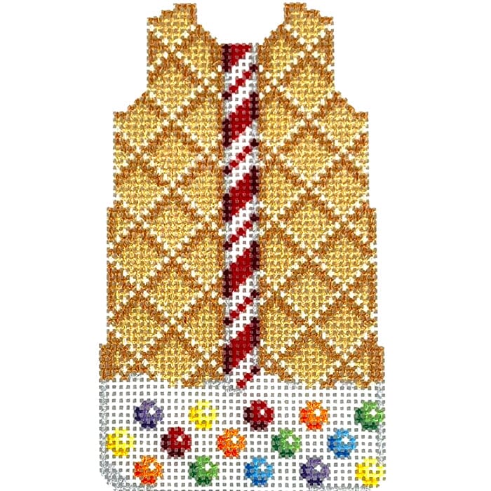 Gingerbread/Cane Mini Shift Printed Canvas Two Sisters Needlepoint 
