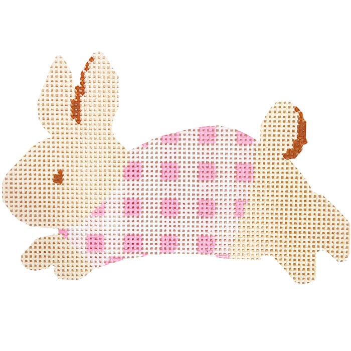 Gingham Bunny in Pink Painted Canvas Audrey Wu Designs 
