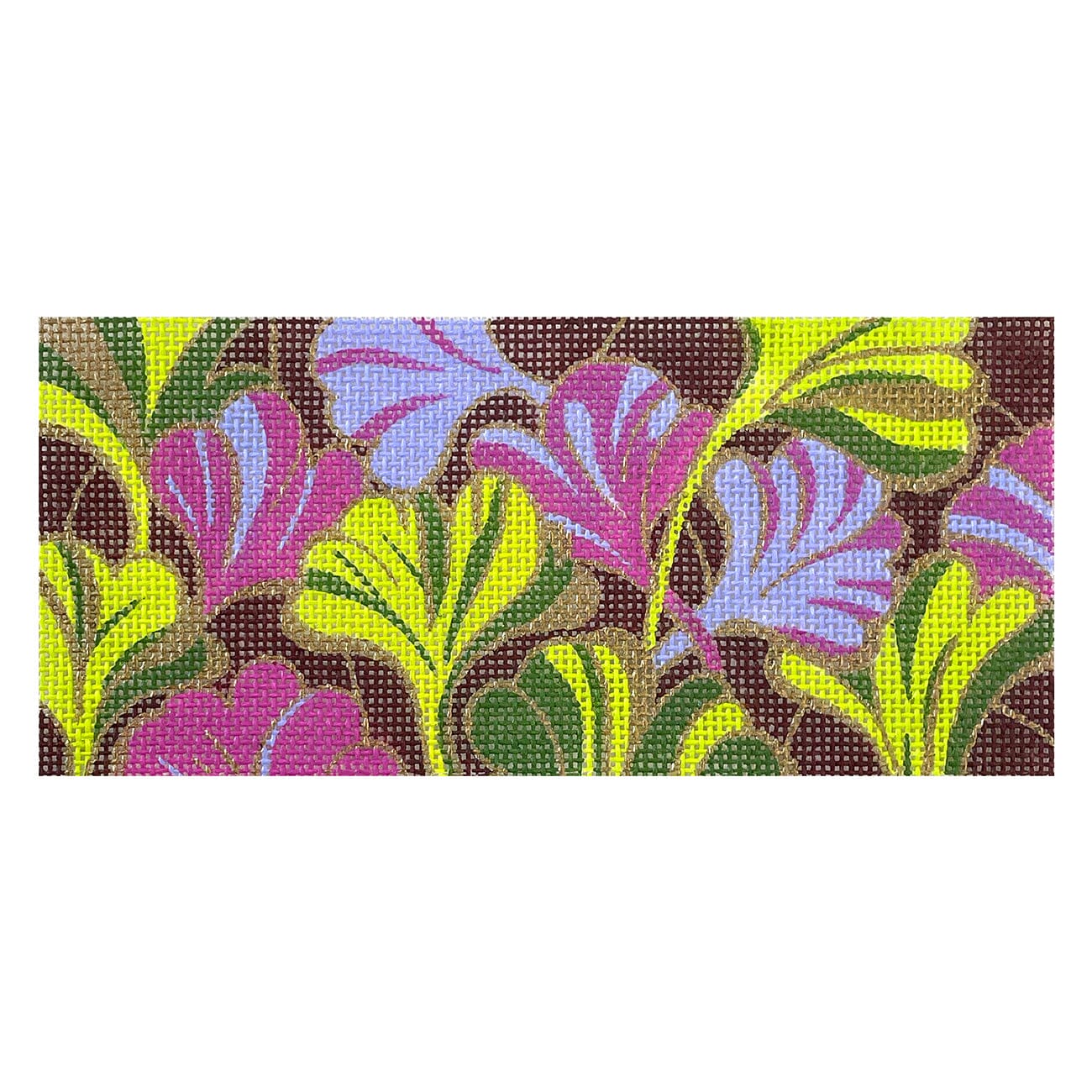 Gingko Leaves Rectangle Insert Painted Canvas Lee's Needle Art Inc.  - 1