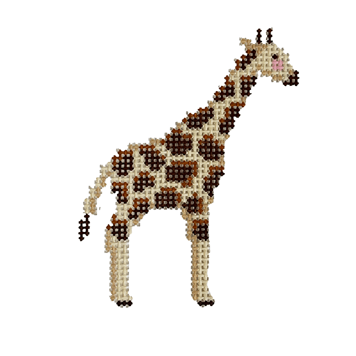 Giraffe - Safari Animals Painted Canvas Spellbound Stitchery 