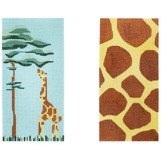 Giraffe & Tree Eyeglass Case Painted Canvas Madeleine Elizabeth 
