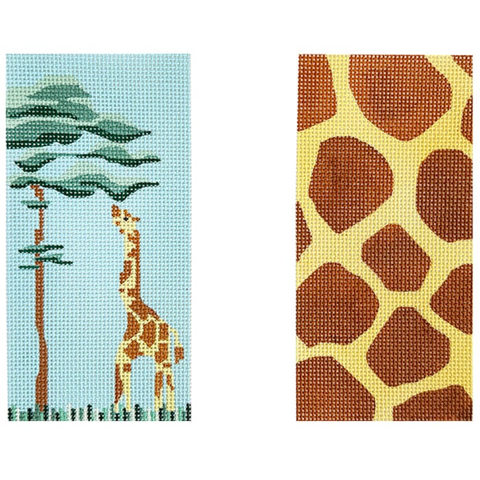 Giraffe & Tree Eyeglass Case Painted Canvas Madeleine Elizabeth  - 1