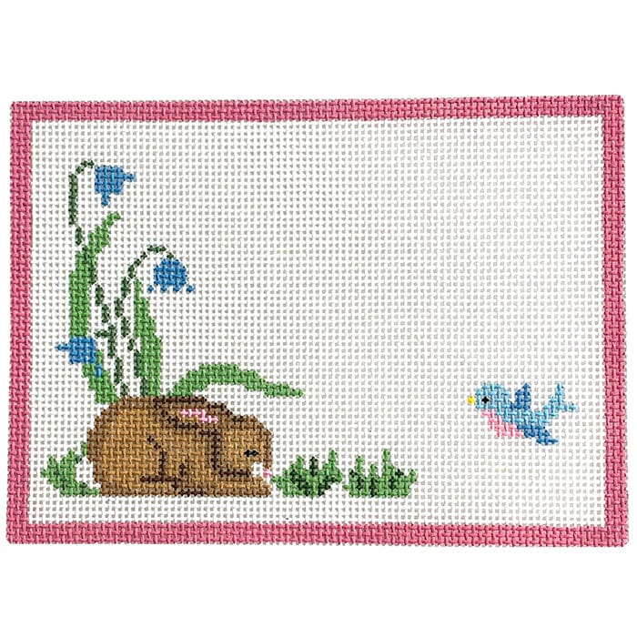 Girl's Room Bunny Sign #13 Painted Canvas Susan Roberts Needlepoint Designs Inc. 