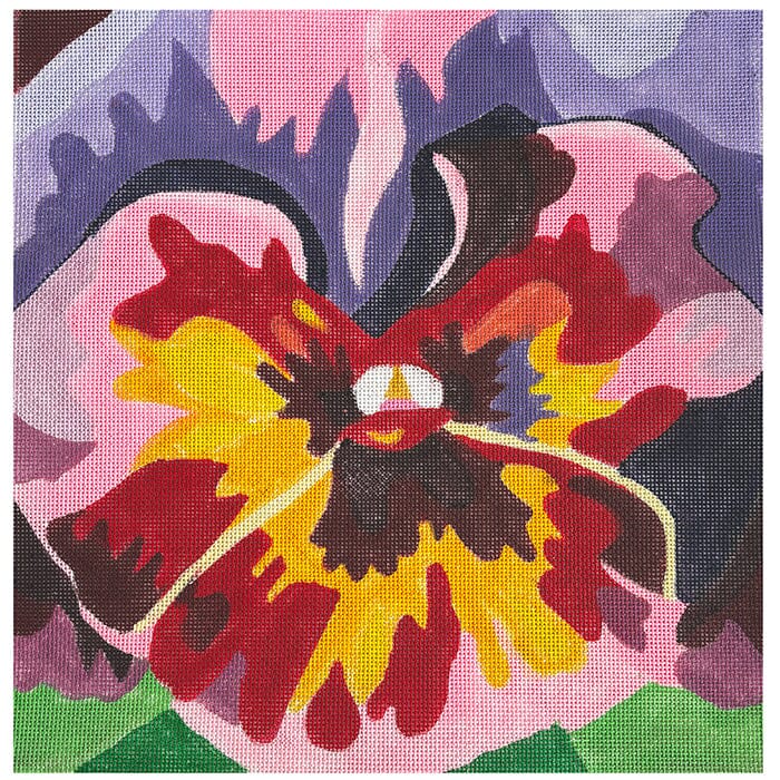 Glorious Pansy 14" Painted Canvas Jean Smith  - 1