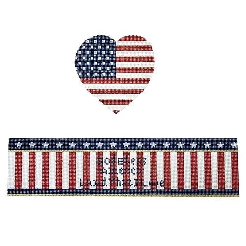 God Bless USA hinged box with hardware Painted Canvas Funda Scully 
