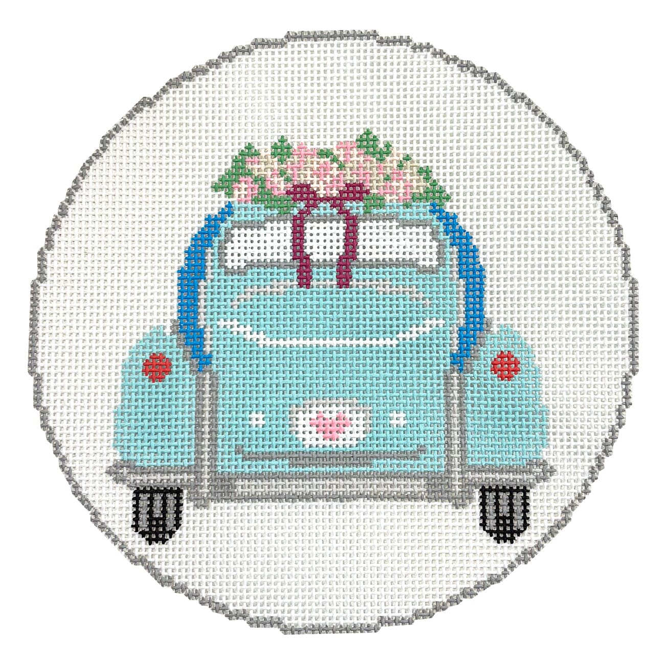 Going to the Chapel Car Round, No Writing Painted Canvas Atlantic Blue Canvas  - 1
