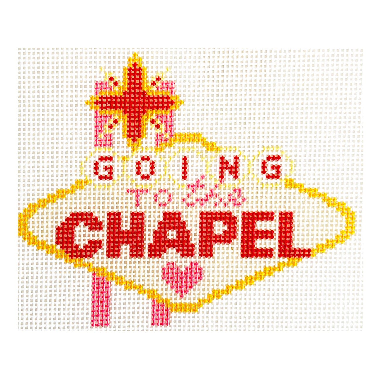 Going To The Chapel Painted Canvas Ivy Thread Needlepoint  - 1