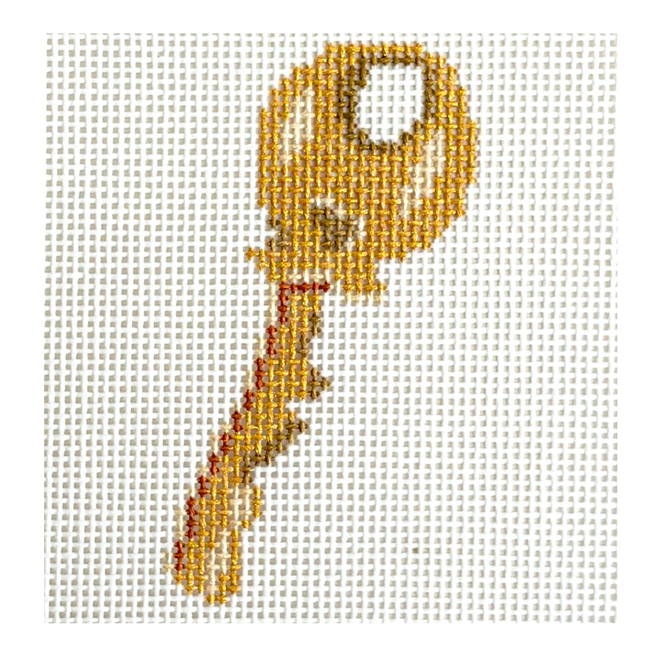 Gold Key Charm Painted Canvas Morgan Julia Designs  - 1