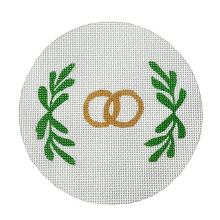 Gold Wedding Rings Round Painted Canvas KCN Designers 
