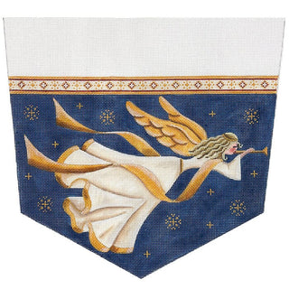 Golden Angel Stocking Cuff on 18 Painted Canvas Rebecca Wood Designs 
