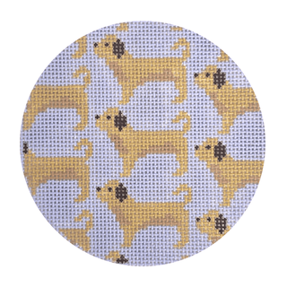 Golden Doodle Repeat Round Painted Canvas Mopsey Designs 
