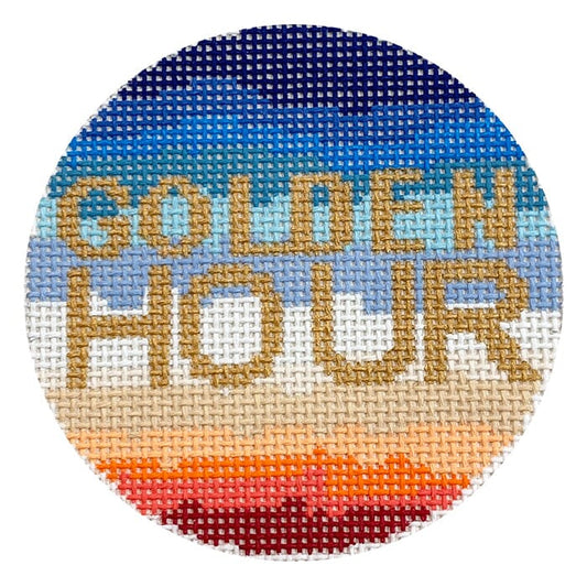 Golden Hour Round Painted Canvas KCN Designers 