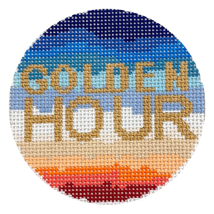 Golden Hour Round Painted Canvas KCN Designers  - 1