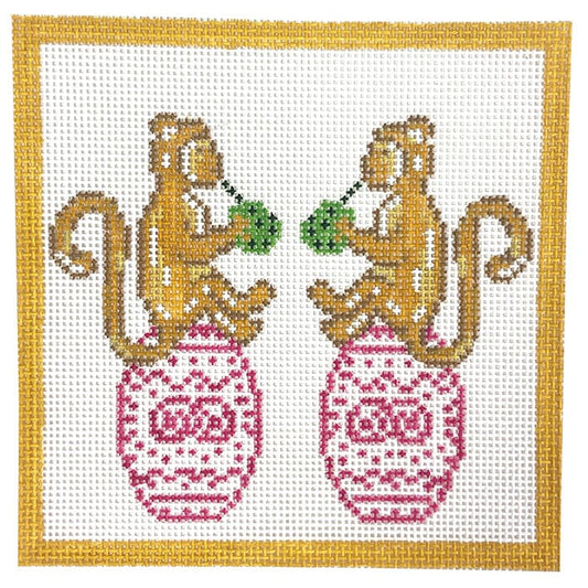Golden Monkey Square Painted Canvas KCN Designers 